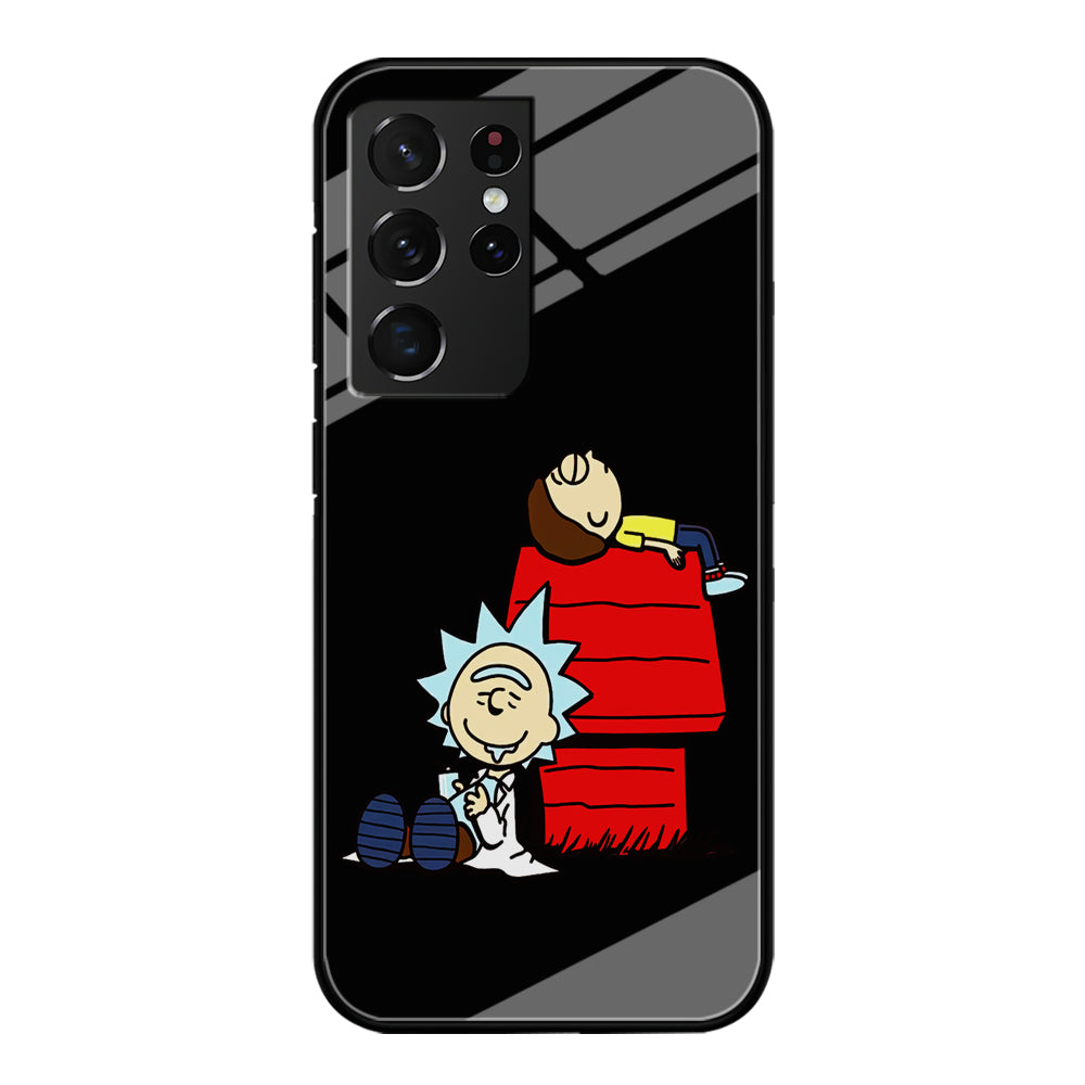 Rick and Morty Snoopy House Samsung Galaxy S21 Ultra Case-Phone Case-Tempered Glass Case-Altracase
