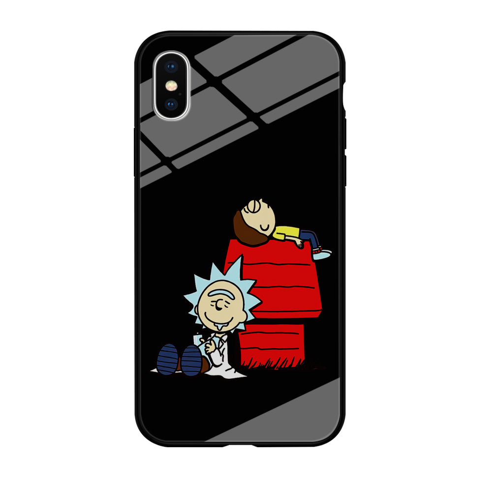 Rick and Morty Snoopy House iPhone X Case-Phone Case-Tempered Glass Case-Altracase