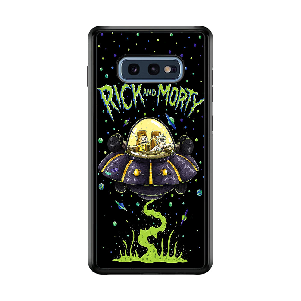 Rick and Morty Spacecraft Samsung Galaxy S10E Case-Phone Case-Rubber Black (2D Case)-Altracase