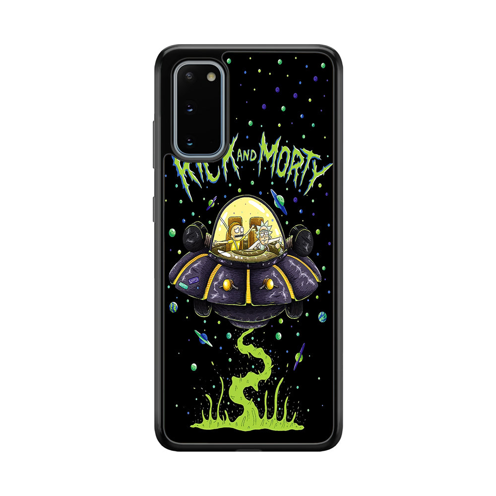 Rick and Morty Spacecraft Samsung Galaxy S20 Case-Phone Case-Rubber Black (2D Case)-Altracase