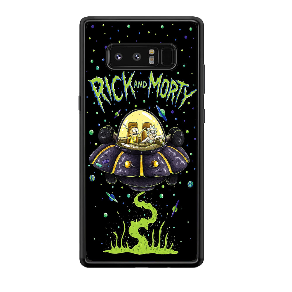 Rick and Morty Spacecraft Samsung Galaxy Note 8 Case-Phone Case-Rubber Black (2D Case)-Altracase