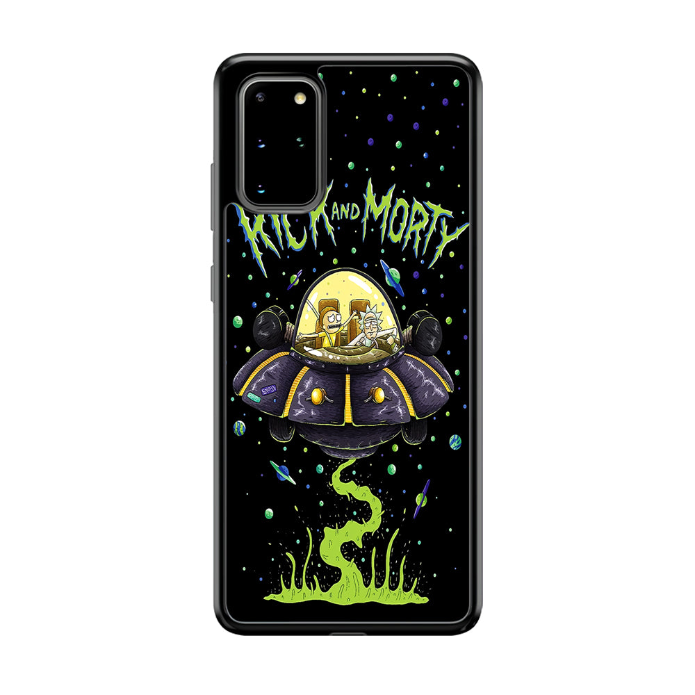 Rick and Morty Spacecraft Samsung Galaxy S20 Plus Case-Phone Case-Rubber Black (2D Case)-Altracase