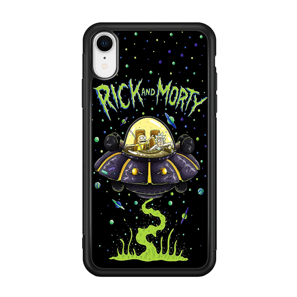 Rick and Morty Spacecraft iPhone XR Case-Phone Case-Rubber Black (2D Case)-Altracase