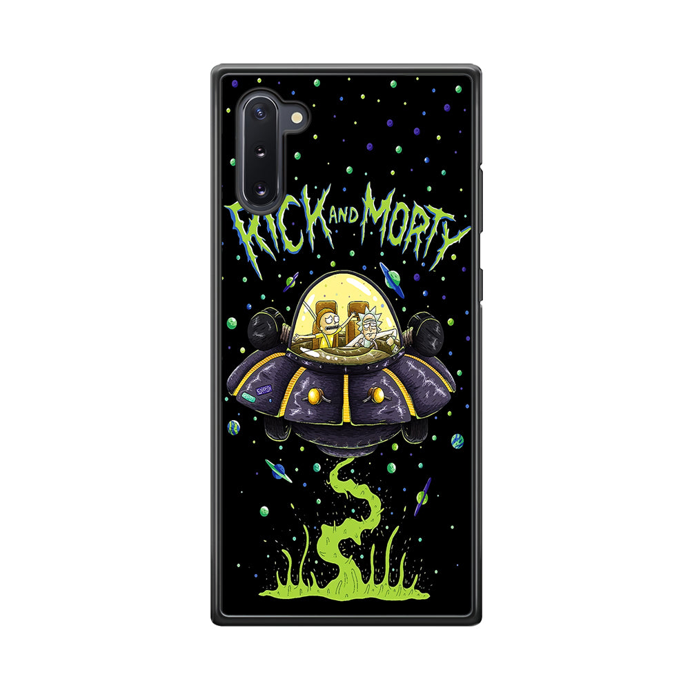 Rick and Morty Spacecraft Samsung Galaxy Note 10 Case-Phone Case-Rubber Black (2D Case)-Altracase
