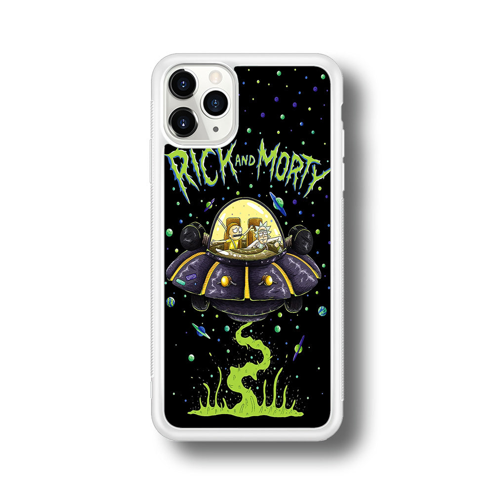 Rick and Morty Spacecraft iPhone 11 Pro Max Case-Phone Case-Rubber White (2D Case)-Altracase