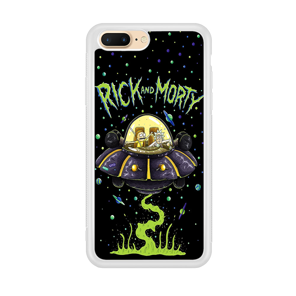 Rick and Morty Spacecraft iPhone 8 Plus Case-Phone Case-Rubber White (2D Case)-Altracase