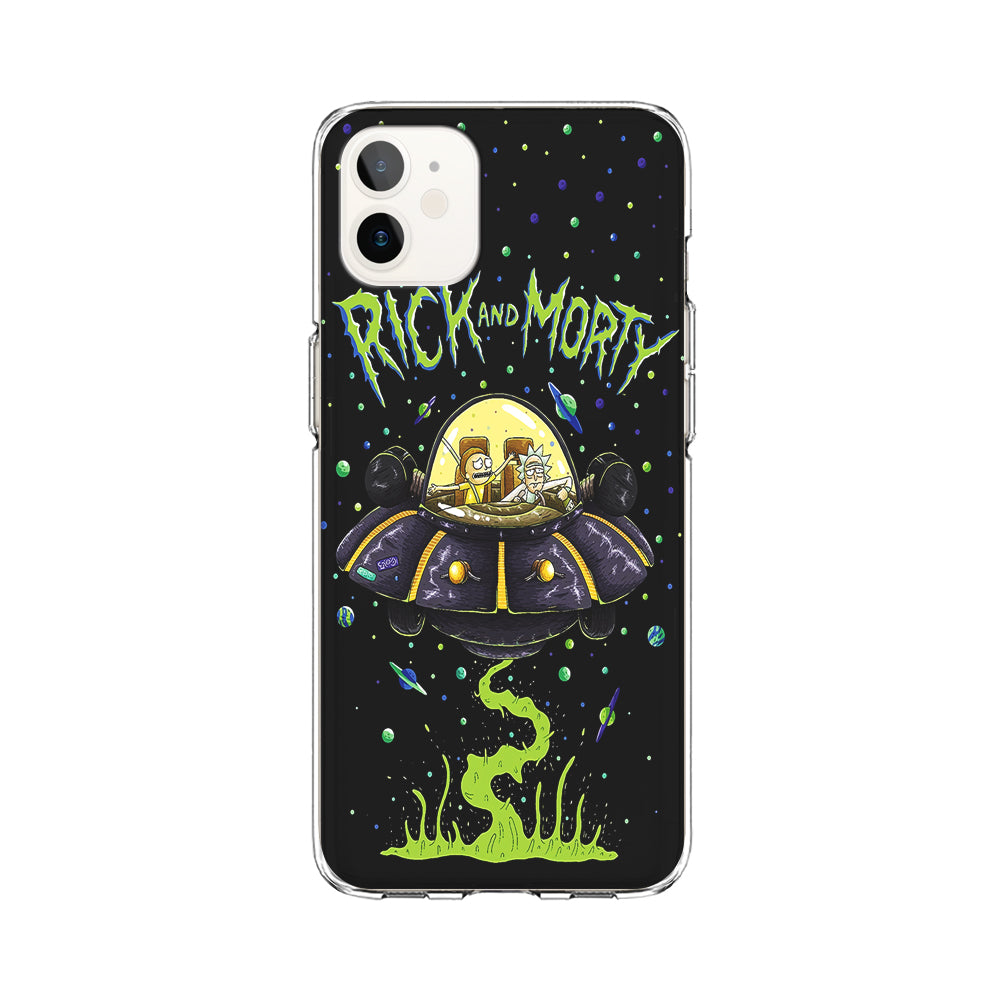 Rick and Morty Spacecraft iPhone 12 Case-Phone Case-Clear Soft Case-Altracase