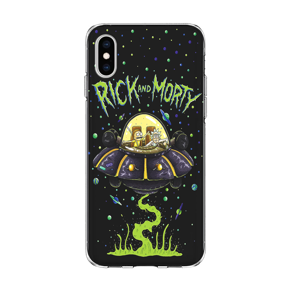 Rick and Morty Spacecraft iPhone Xs Case-Phone Case-Clear Soft Case-Altracase
