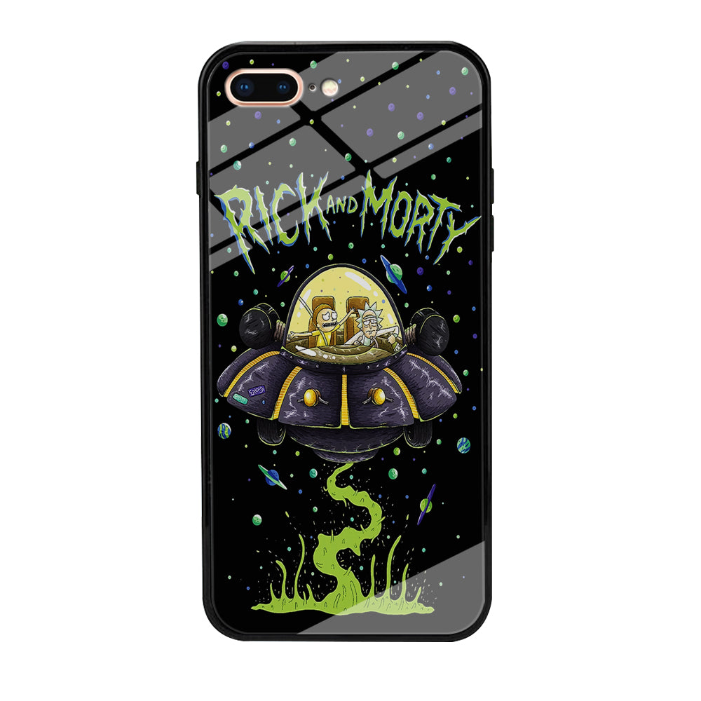 Rick and Morty Spacecraft iPhone 8 Plus Case-Phone Case-Tempered Glass Case-Altracase