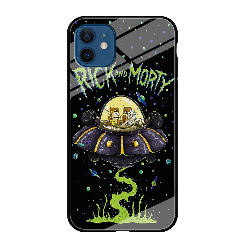 Rick and Morty Spacecraft iPhone 12 Case-Phone Case-Tempered Glass Case-Altracase