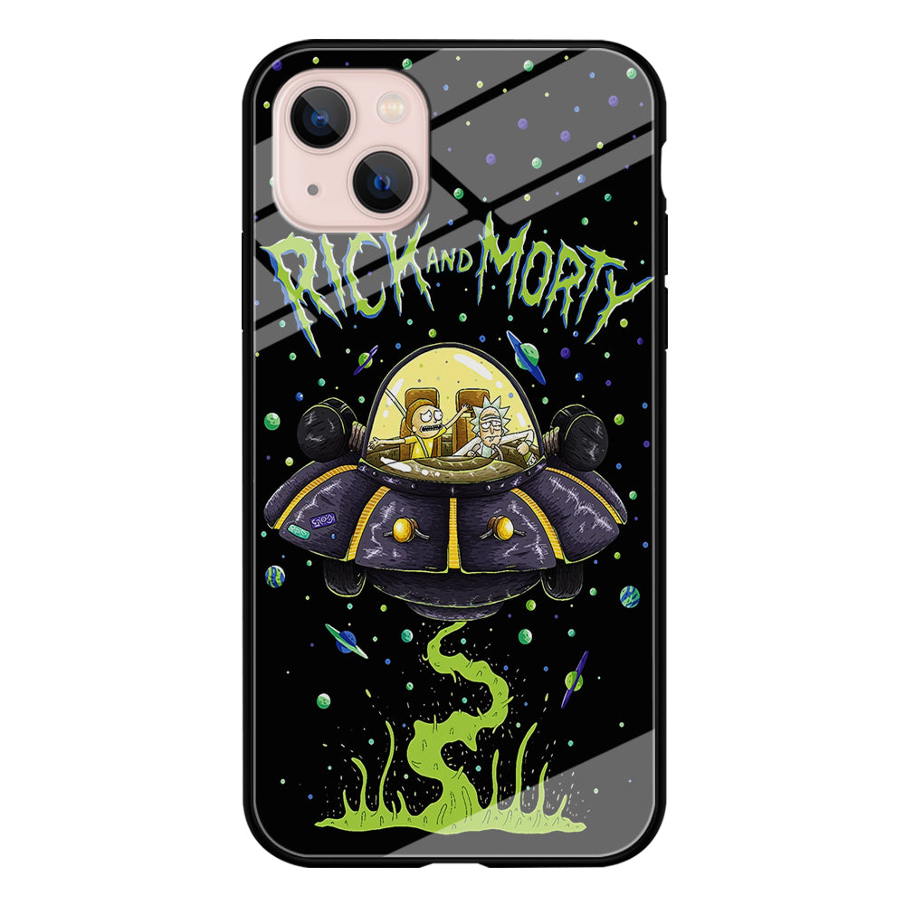 Rick and Morty Spacecraft iPhone 14 Plus Case-Phone Case-Tempered Glass Case-Altracase
