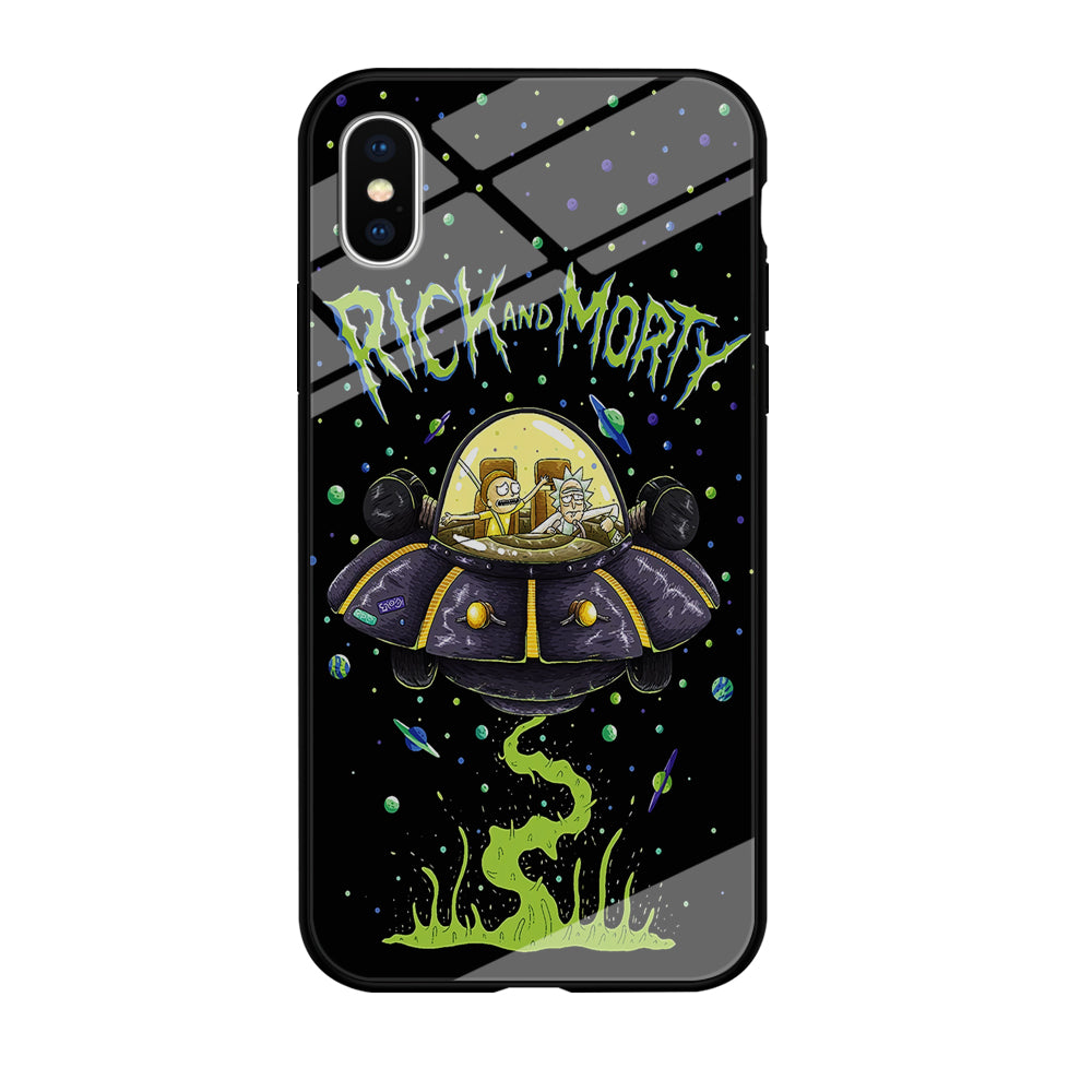 Rick and Morty Spacecraft iPhone Xs Case-Phone Case-Tempered Glass Case-Altracase