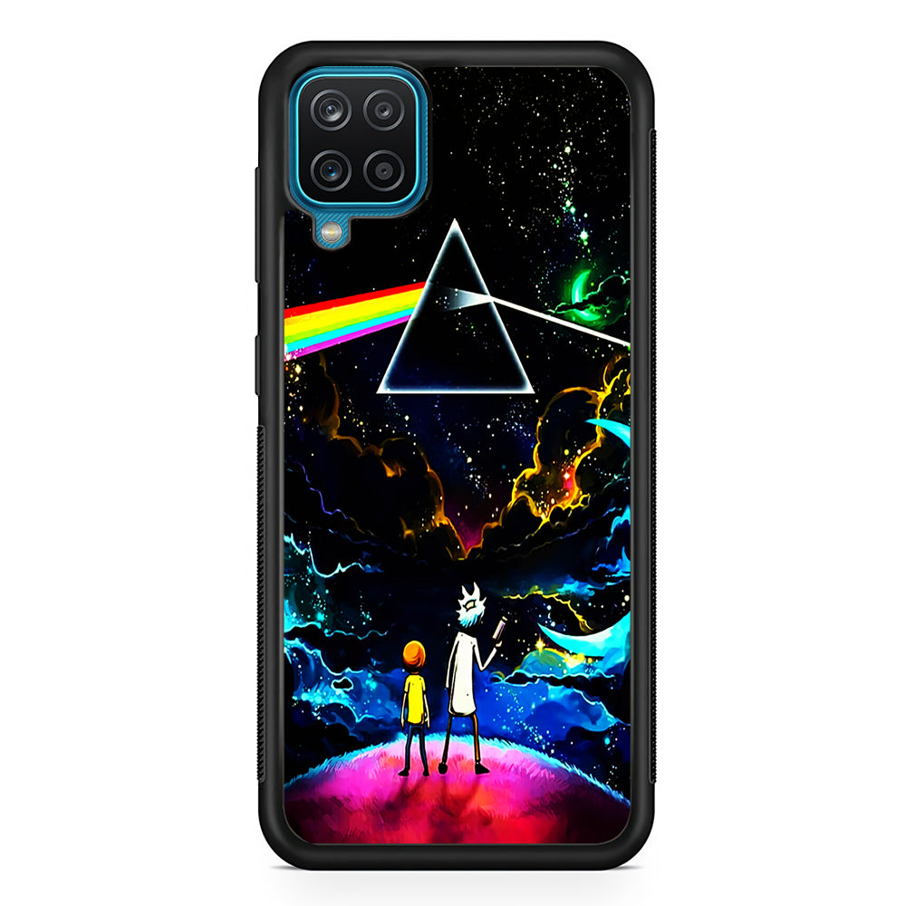 Rick and Morty Triangle Painting Samsung Galaxy A12 Case-Phone Case-Rubber Black (2D Case)-Altracase