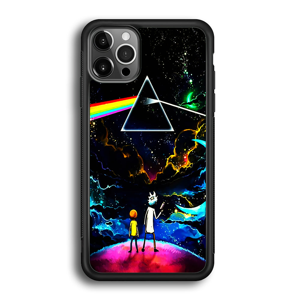 Rick and Morty Triangle Painting iPhone 12 Pro Max Case-Phone Case-Rubber Black (2D Case)-Altracase