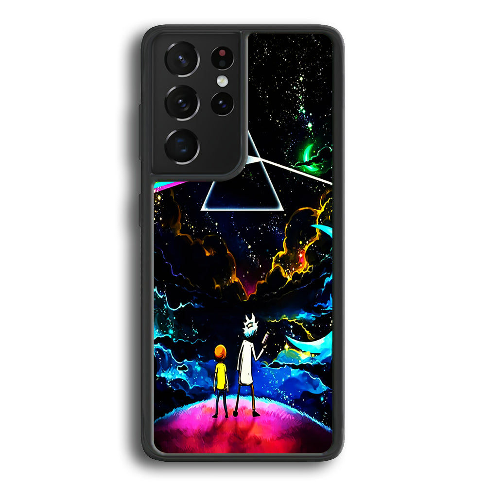 Rick and Morty Triangle Painting Samsung Galaxy S25 Ultra Case-Phone Case-Rubber Black (2D Case)-Altracase