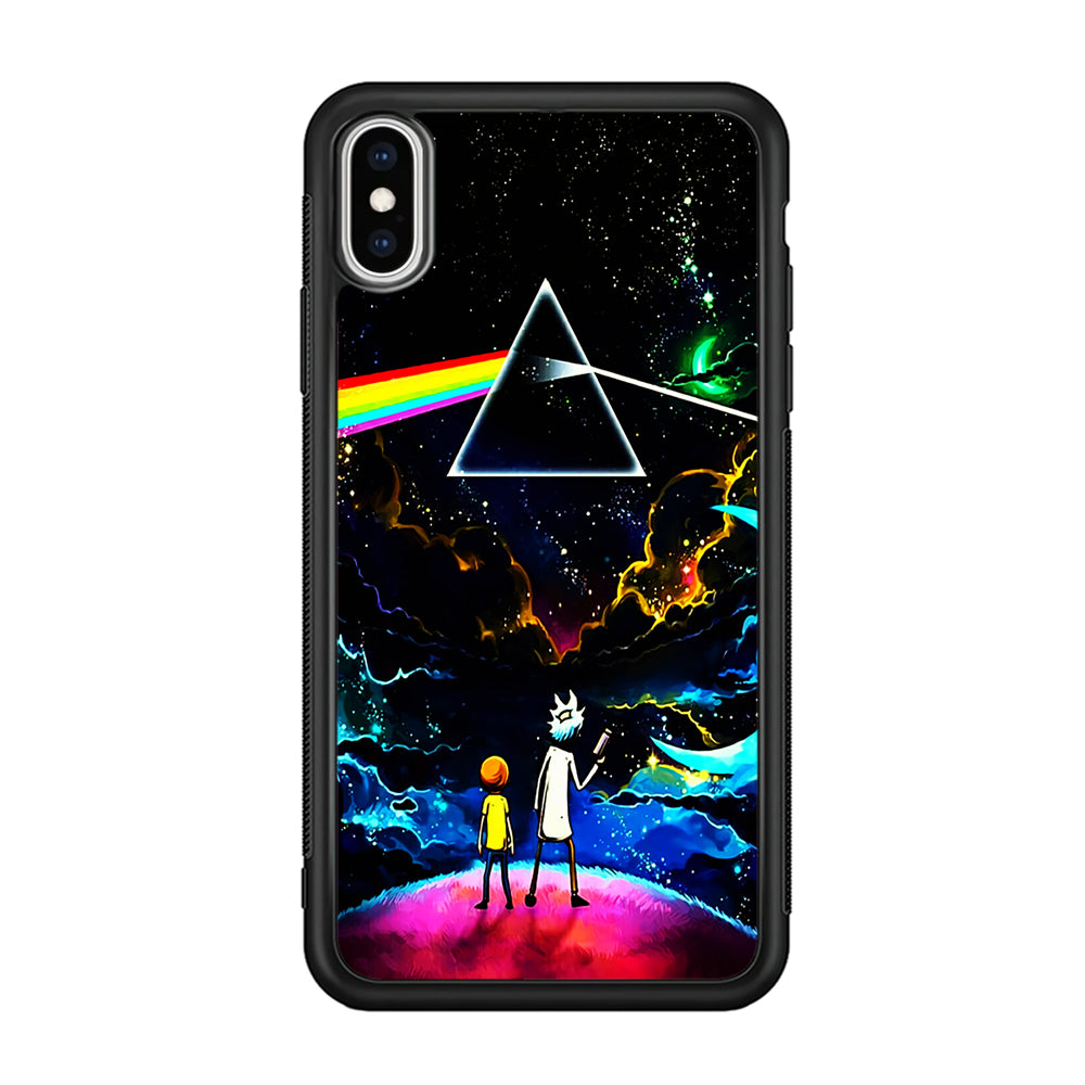 Rick and Morty Triangle Painting iPhone X Case-Phone Case-Rubber Black (2D Case)-Altracase