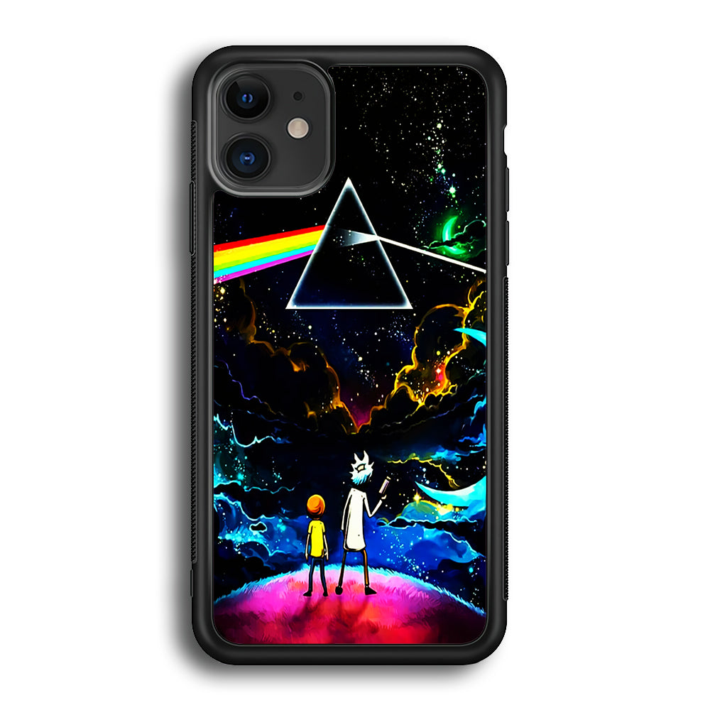 Rick and Morty Triangle Painting iPhone 12 Case-Phone Case-Rubber Black (2D Case)-Altracase