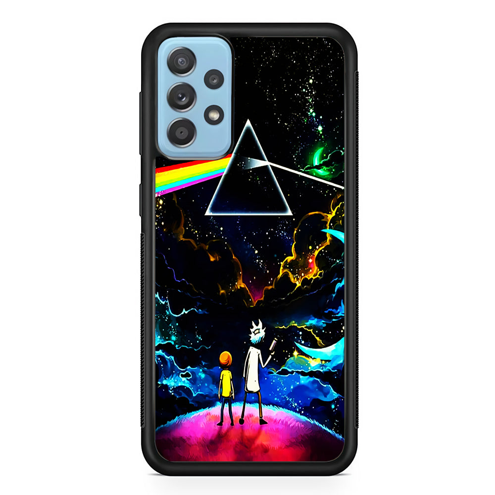 Rick and Morty Triangle Painting Samsung Galaxy A72 Case-Phone Case-Rubber Black (2D Case)-Altracase