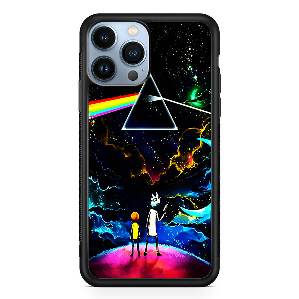 Rick and Morty Triangle Painting iPhone 15 Pro Max Case-Phone Case-Rubber Black (2D Case)-Altracase