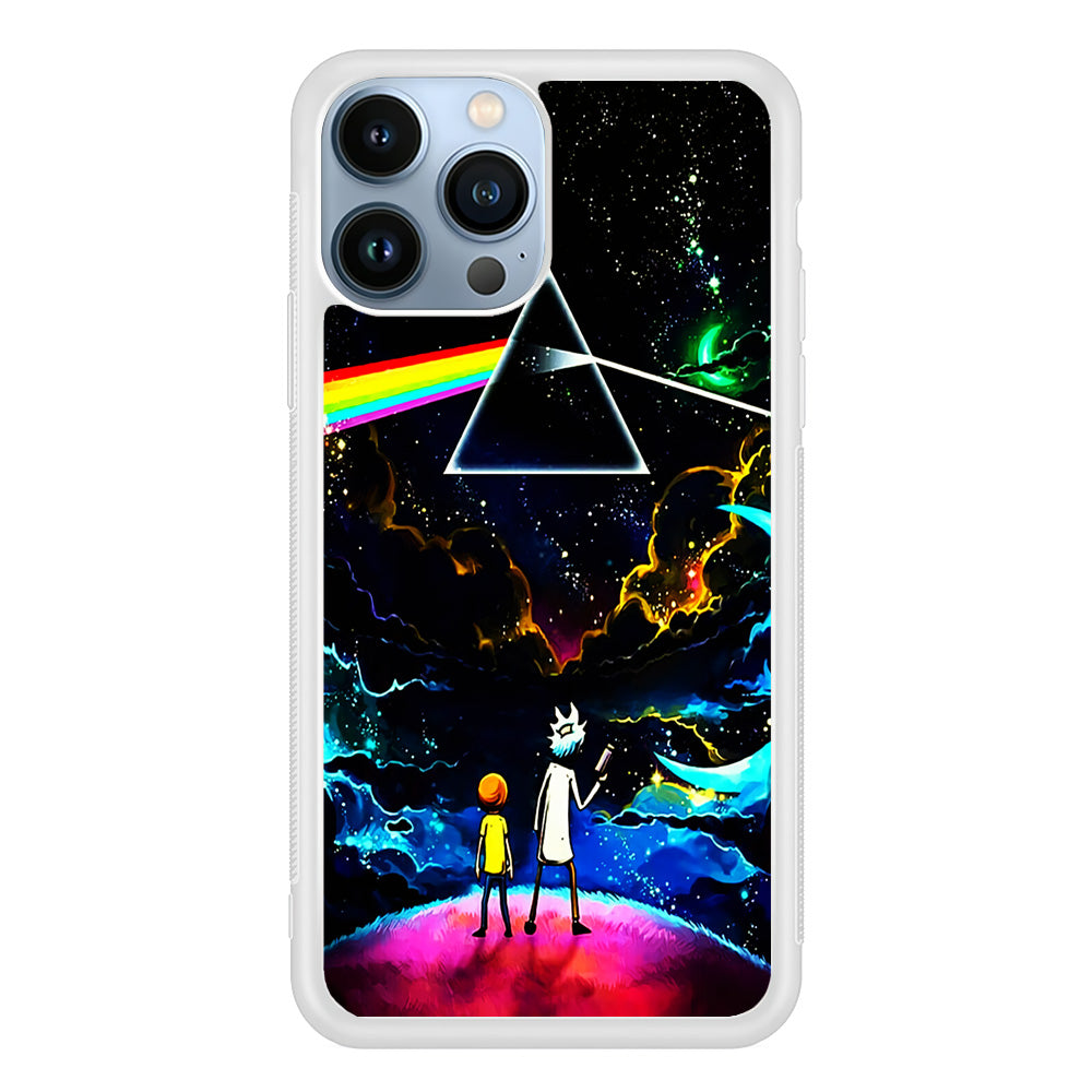 Rick and Morty Triangle Painting iPhone 15 Pro Max Case-Phone Case-Rubber White (2D Case)-Altracase