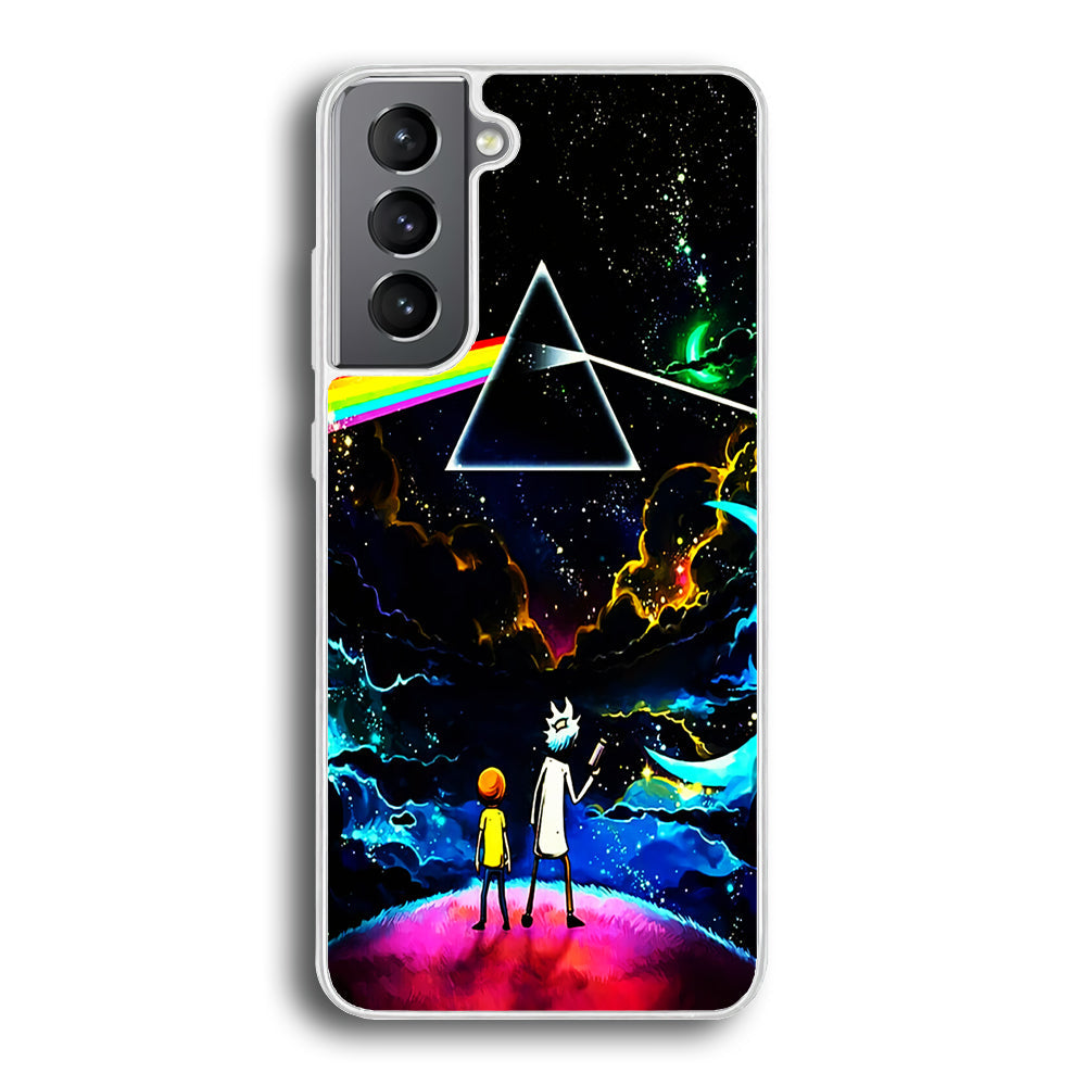 Rick and Morty Triangle Painting Samsung Galaxy S23 Plus Case-Phone Case-Rubber White (2D Case)-Altracase