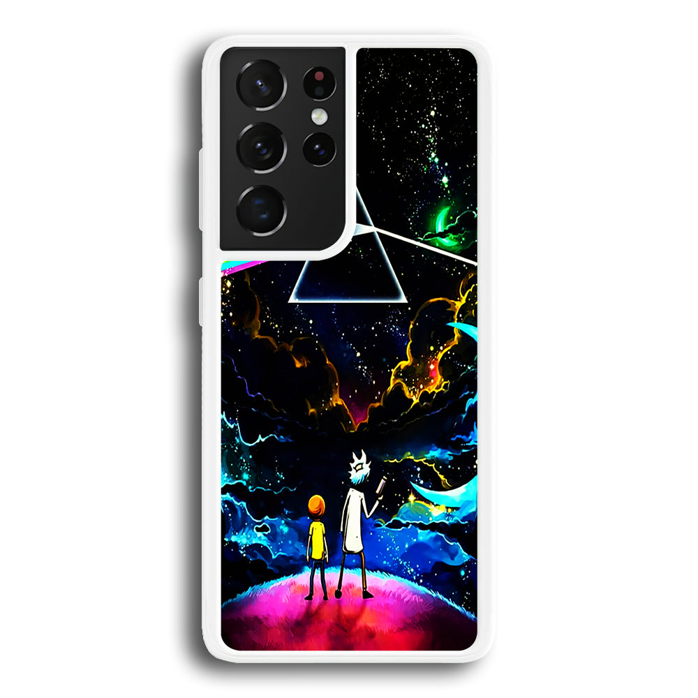 Rick and Morty Triangle Painting Samsung Galaxy S21 Ultra Case-Phone Case-Rubber White (2D Case)-Altracase