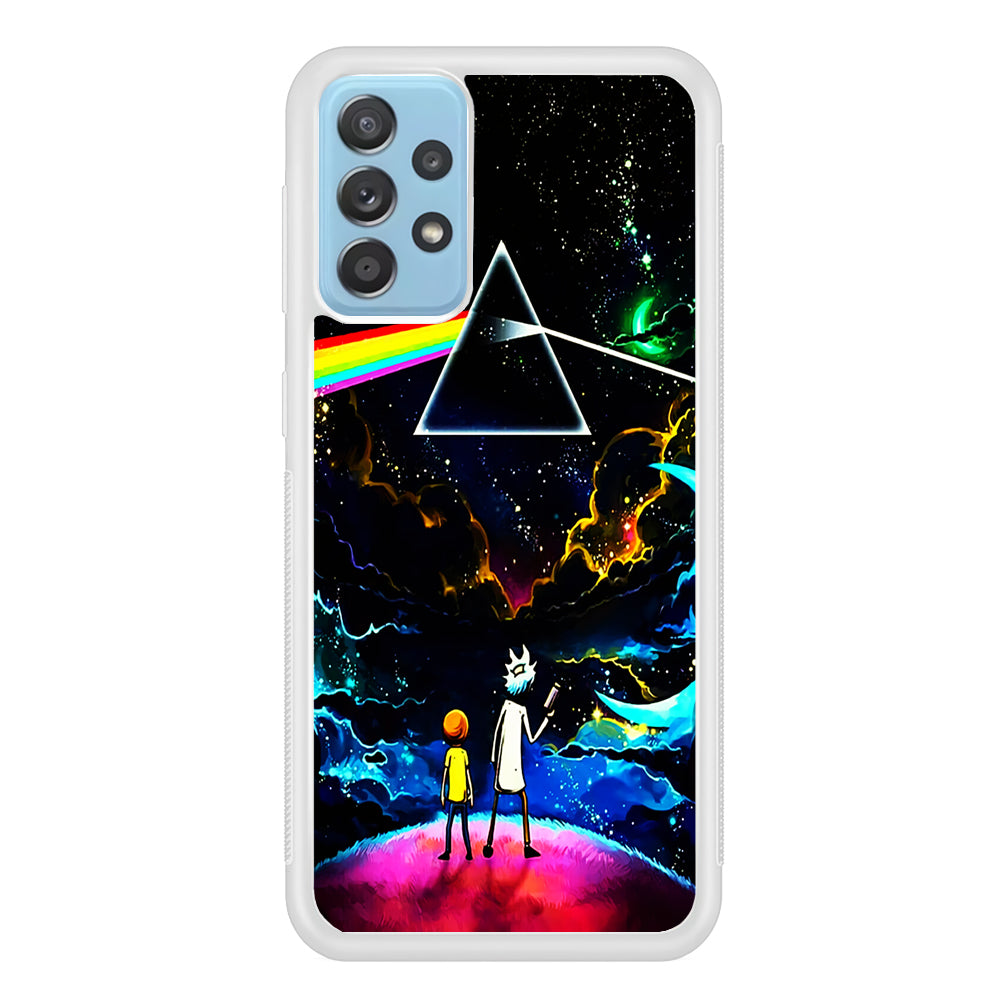 Rick and Morty Triangle Painting Samsung Galaxy A72 Case-Phone Case-Rubber White (2D Case)-Altracase
