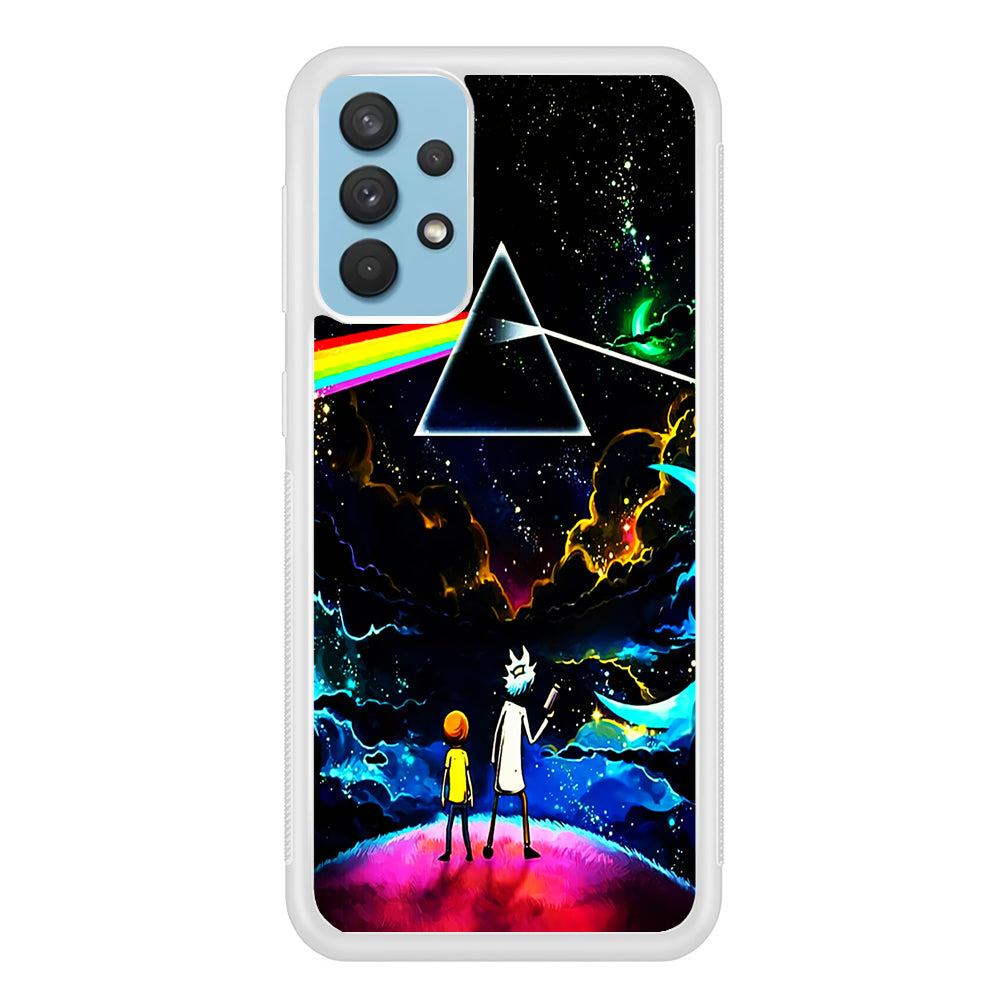 Rick and Morty Triangle Painting Samsung Galaxy A32 Case-Phone Case-Rubber White (2D Case)-Altracase