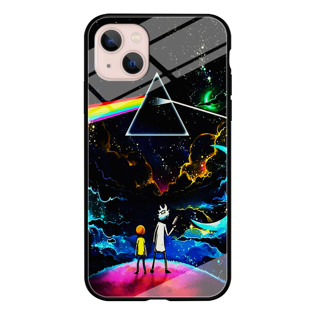 Rick and Morty Triangle Painting iPhone 14 Plus Case-Phone Case-Tempered Glass Case-Altracase