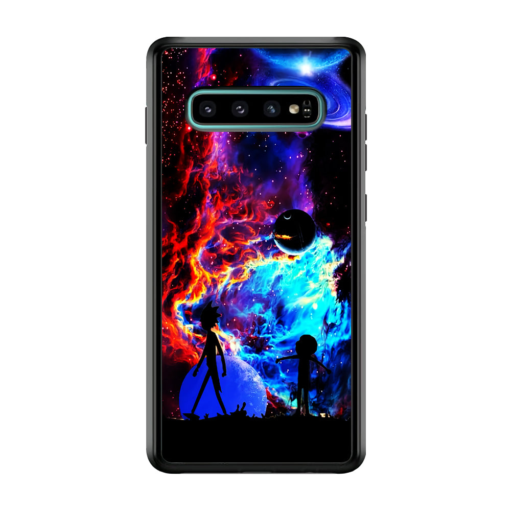 Rick and Morty Wonderful Galaxy Samsung Galaxy S10 Case-Phone Case-Rubber Black (2D Case)-Altracase
