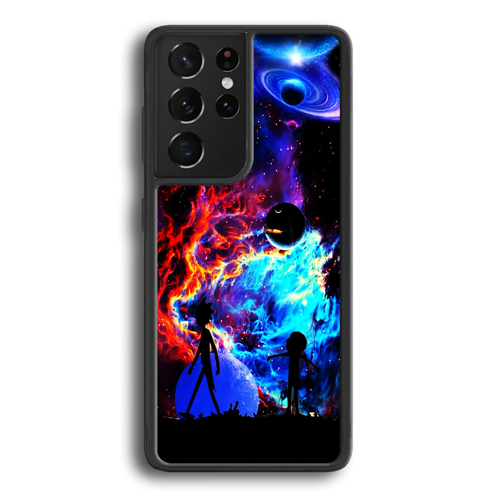 Rick and Morty Wonderful Galaxy Samsung Galaxy S25 Ultra Case-Phone Case-Rubber Black (2D Case)-Altracase