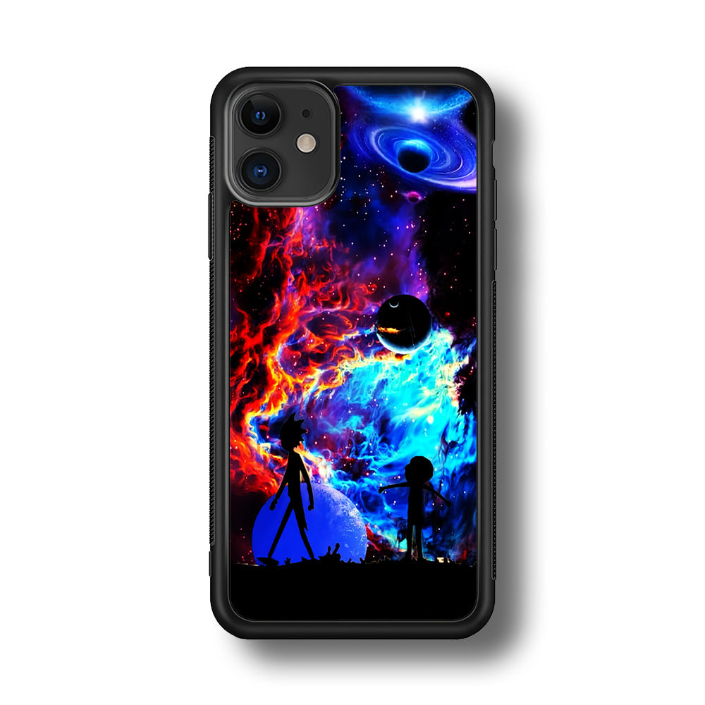 Rick and Morty Wonderful Galaxy iPhone 11 Case-Phone Case-Rubber Black (2D Case)-Altracase