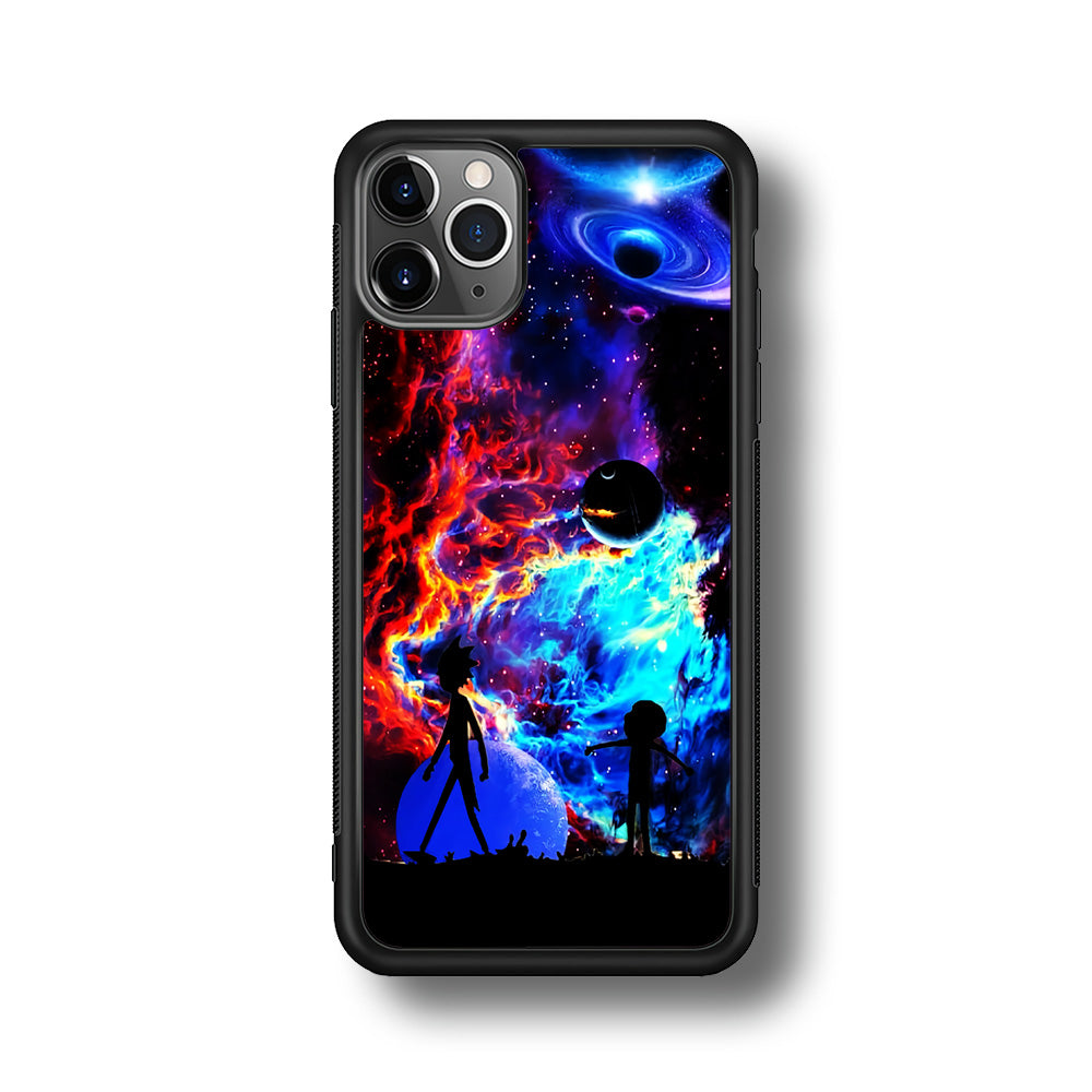 Rick and Morty Wonderful Galaxy iPhone 11 Pro Max Case-Phone Case-Rubber Black (2D Case)-Altracase