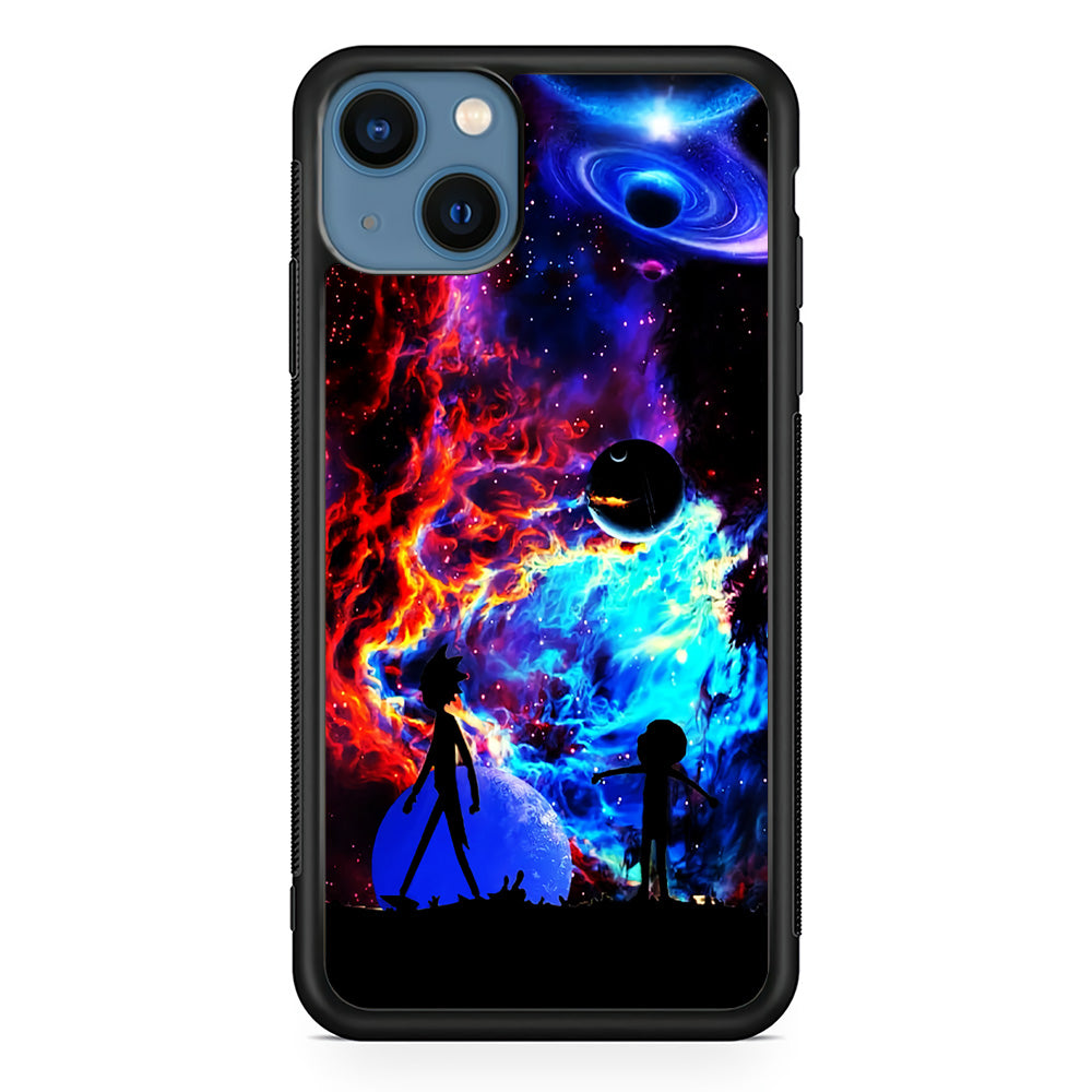 Rick and Morty Wonderful Galaxy iPhone 13 Mini Case-Phone Case-Rubber Black (2D Case)-Altracase
