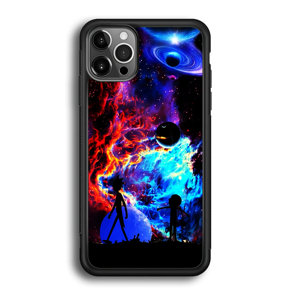 Rick and Morty Wonderful Galaxy iPhone 12 Pro Max Case-Phone Case-Rubber Black (2D Case)-Altracase