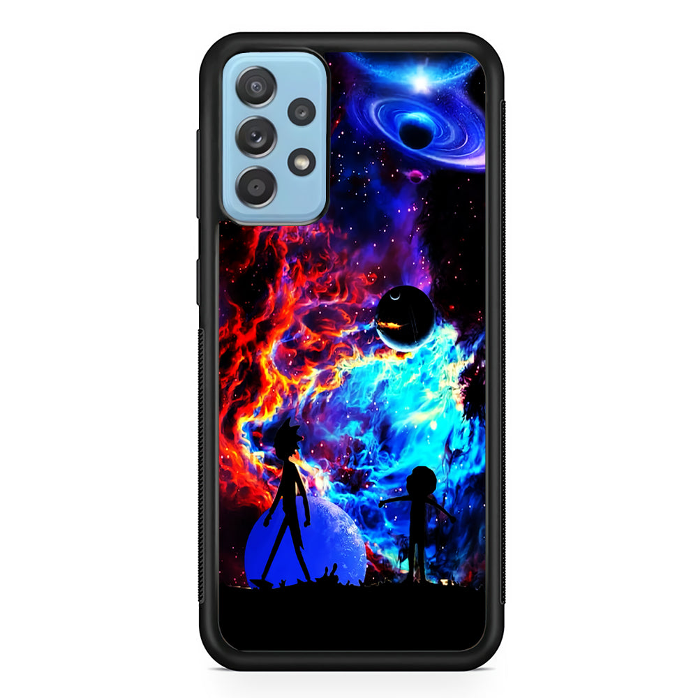 Rick and Morty Wonderful Galaxy Samsung Galaxy A72 Case-Phone Case-Rubber Black (2D Case)-Altracase