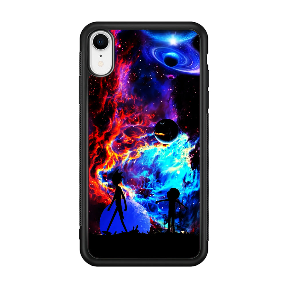Rick and Morty Wonderful Galaxy iPhone XR Case-Phone Case-Rubber Black (2D Case)-Altracase