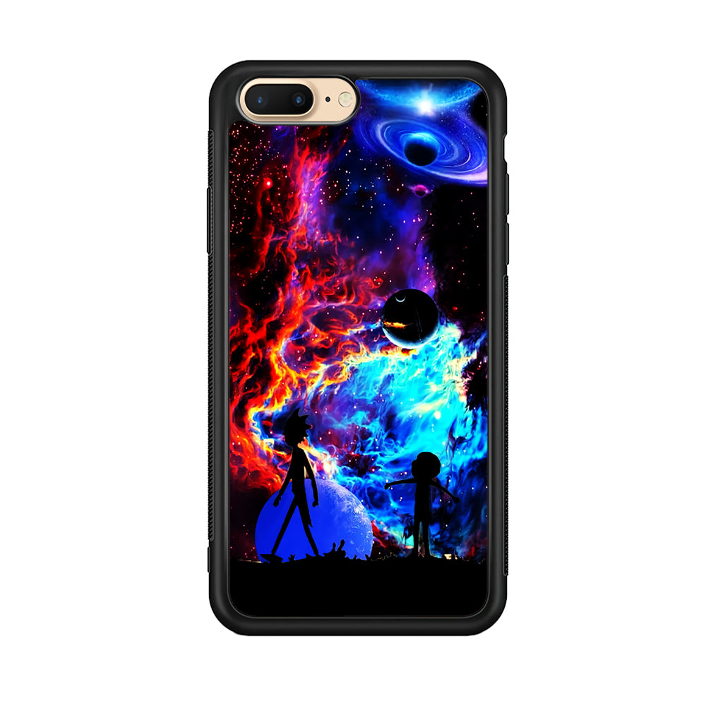 Rick and Morty Wonderful Galaxy iPhone 8 Plus Case-Phone Case-Rubber Black (2D Case)-Altracase