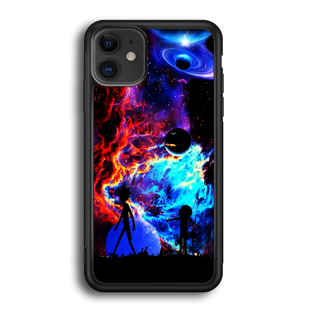 Rick and Morty Wonderful Galaxy iPhone 12 Case-Phone Case-Rubber Black (2D Case)-Altracase