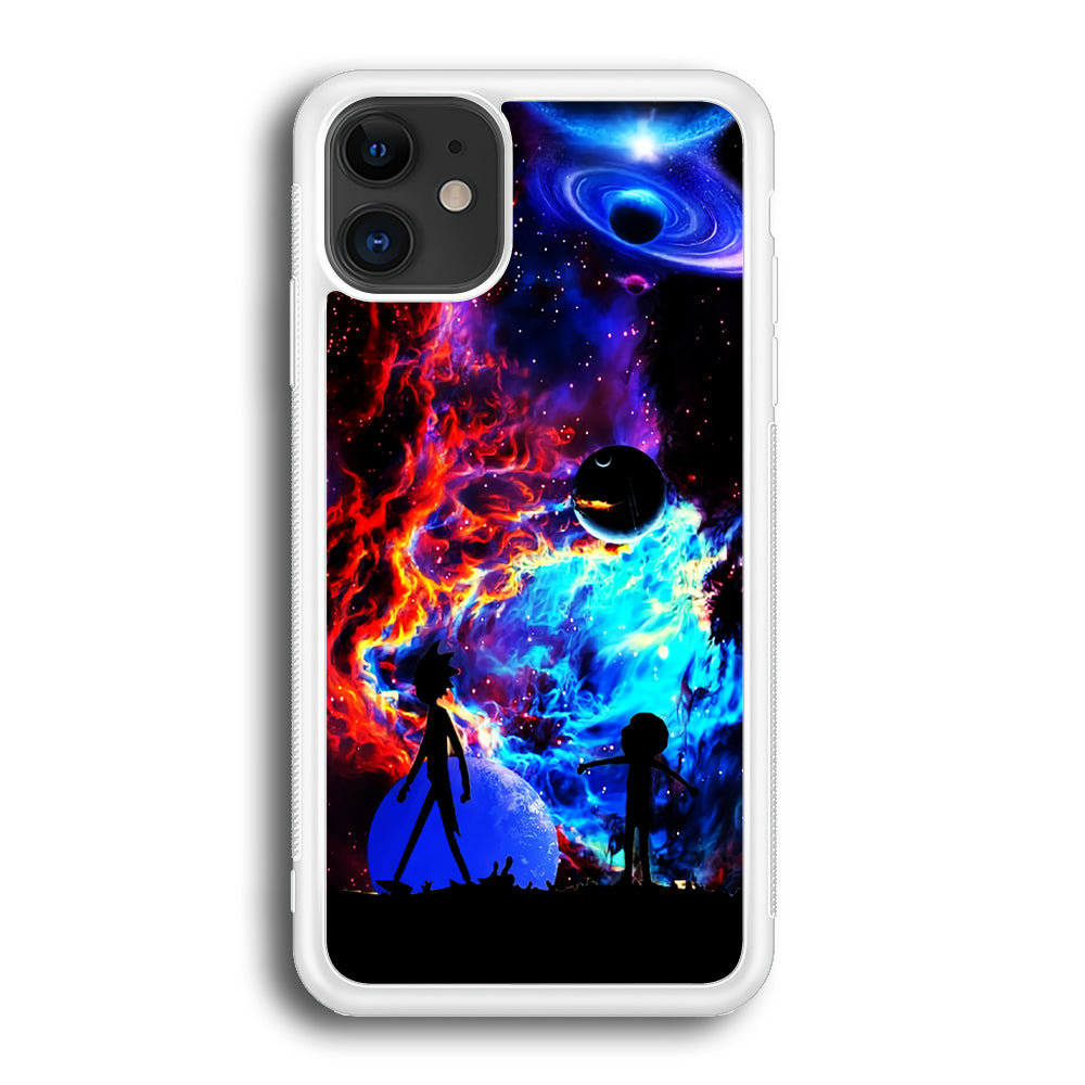 Rick and Morty Wonderful Galaxy iPhone 12 Case-Phone Case-Rubber White (2D Case)-Altracase