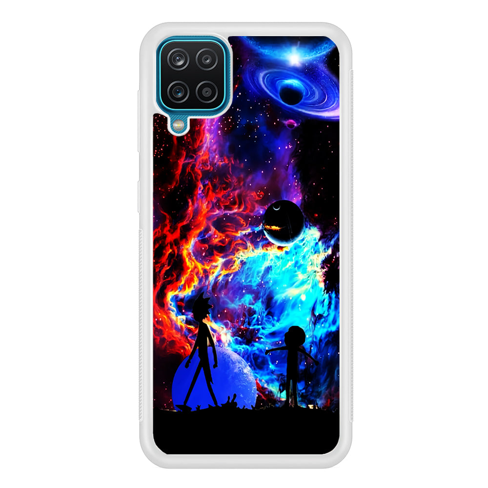 Rick and Morty Wonderful Galaxy Samsung Galaxy A12 Case-Phone Case-Rubber White (2D Case)-Altracase