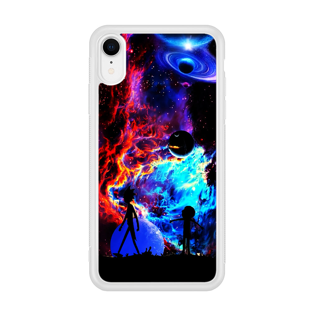 Rick and Morty Wonderful Galaxy iPhone XR Case-Phone Case-Rubber White (2D Case)-Altracase