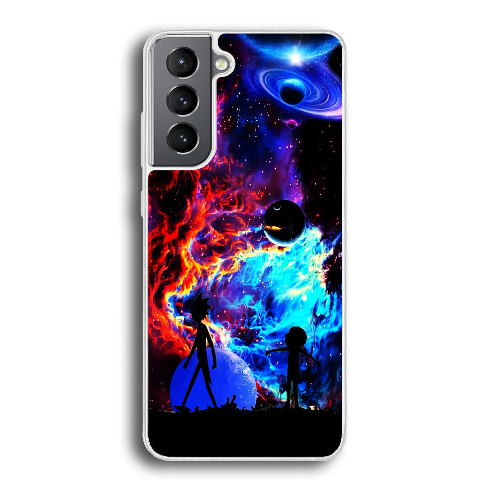 Rick and Morty Wonderful Galaxy Samsung Galaxy S23 Case-Phone Case-Rubber White (2D Case)-Altracase