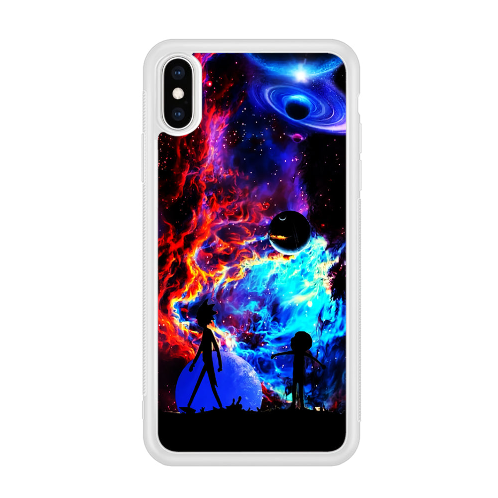 Rick and Morty Wonderful Galaxy iPhone Xs Case-Phone Case-Rubber White (2D Case)-Altracase