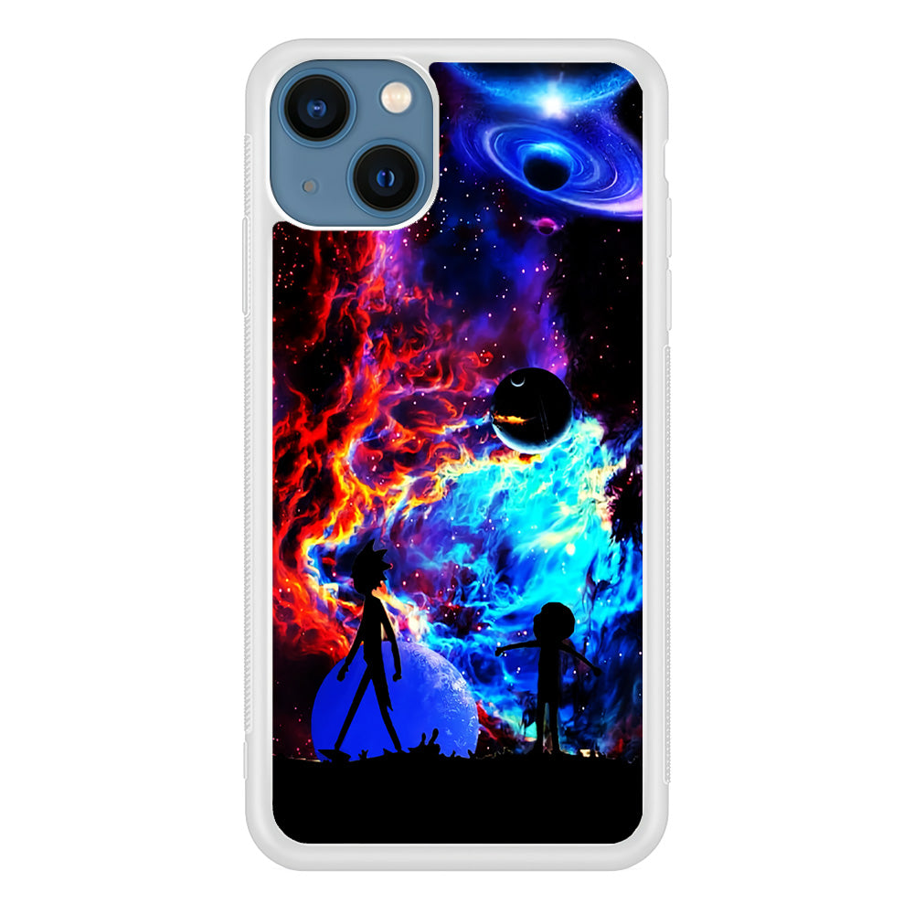 Rick and Morty Wonderful Galaxy iPhone 13 Mini Case-Phone Case-Rubber White (2D Case)-Altracase
