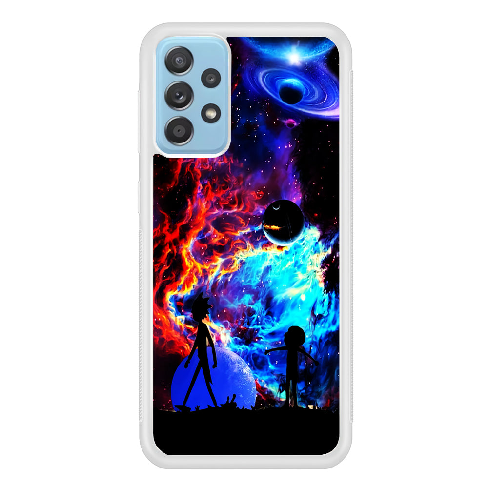 Rick and Morty Wonderful Galaxy Samsung Galaxy A72 Case-Phone Case-Rubber White (2D Case)-Altracase
