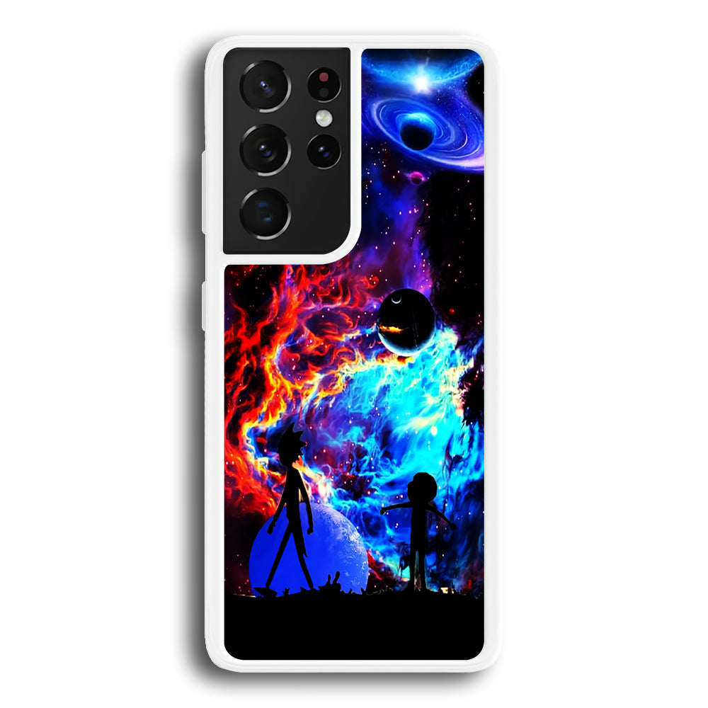 Rick and Morty Wonderful Galaxy Samsung Galaxy S21 Ultra Case-Phone Case-Rubber White (2D Case)-Altracase