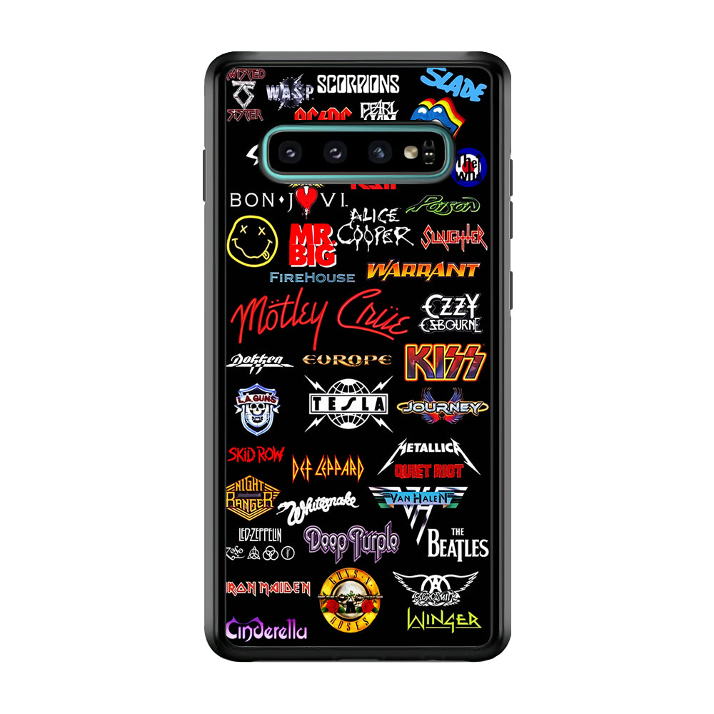 Rock and Metal Band Logo Samsung Galaxy S10 Case-Phone Case-Rubber Black (2D Case)-Altracase