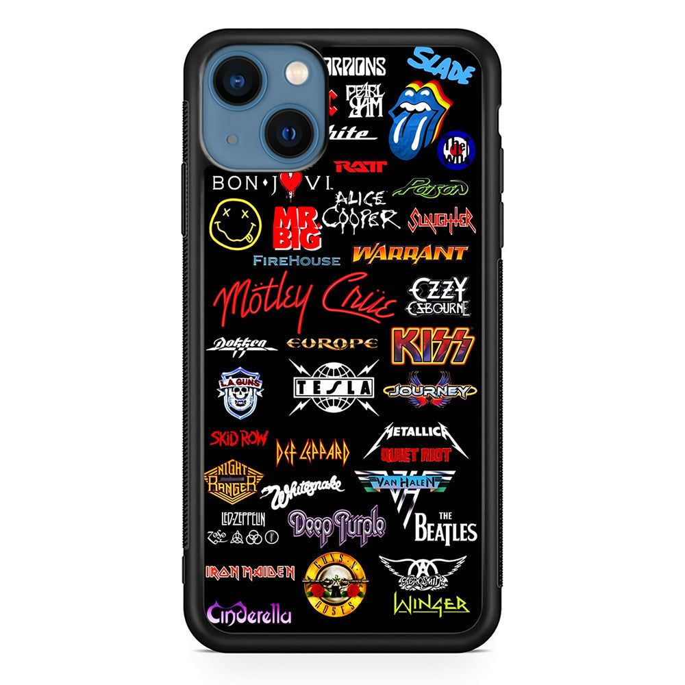 Rock and Metal Band Logo iPhone 14 Case-Phone Case-Rubber Black (2D Case)-Altracase