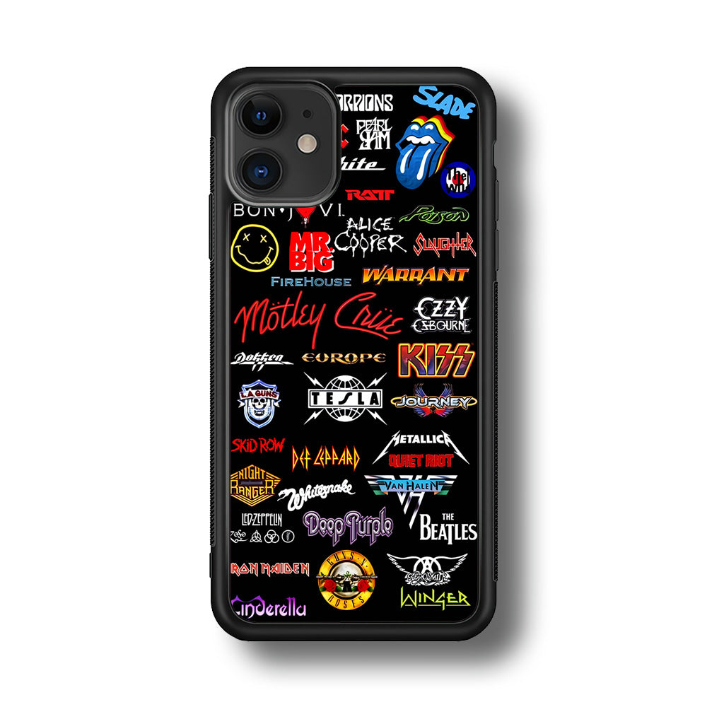 Rock and Metal Band Logo iPhone 11 Case-Phone Case-Rubber Black (2D Case)-Altracase